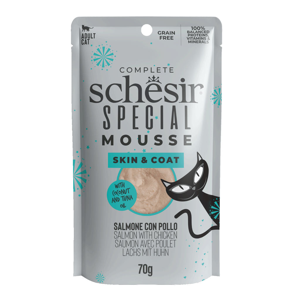 Schesir Special Skin And Coat Salmon Mousse Cat Wet Food
