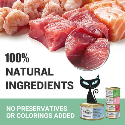 Schesir Tuna Whole Meat with Hake in Jelly Cat Wet Food — back view