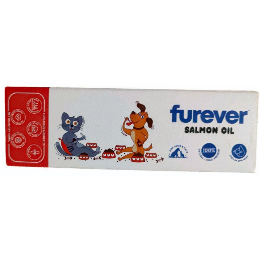 Pawsome Companion Furever Salmon Oil for Dogs & Cats 100ml — in use