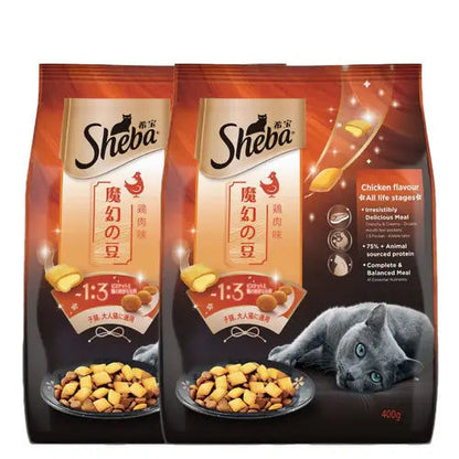 Sheba Chicken Flavour Irresistible All Life Stage Cat Dry Food — side view