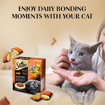Sheba Duo Tuna & Chicken, Salmon & Tuna, Chicken & Salmon Crunchy Adult Cat Treats — back view