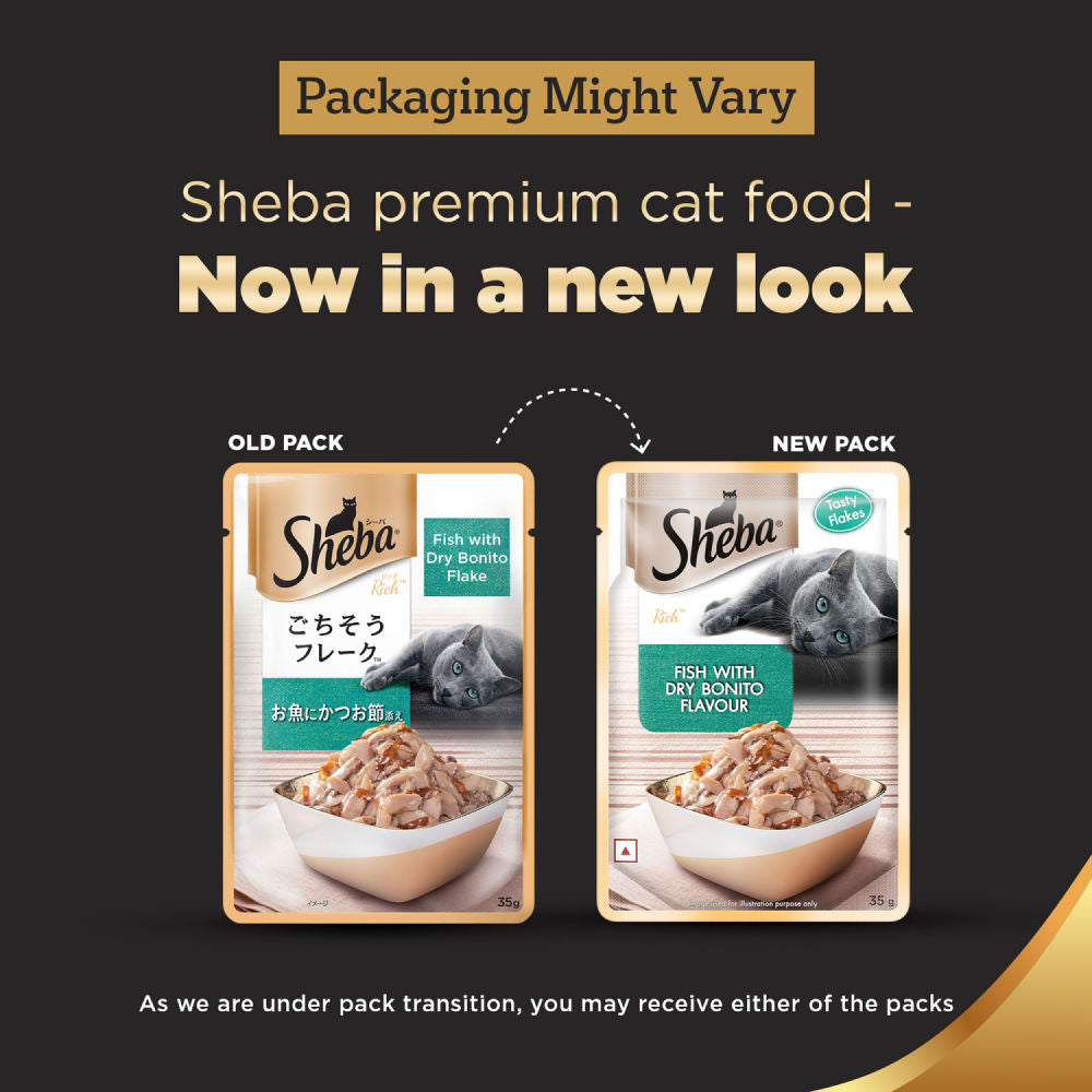 Sheba Fish with Dry Bonito Flake Premium Cat Wet Food — side view