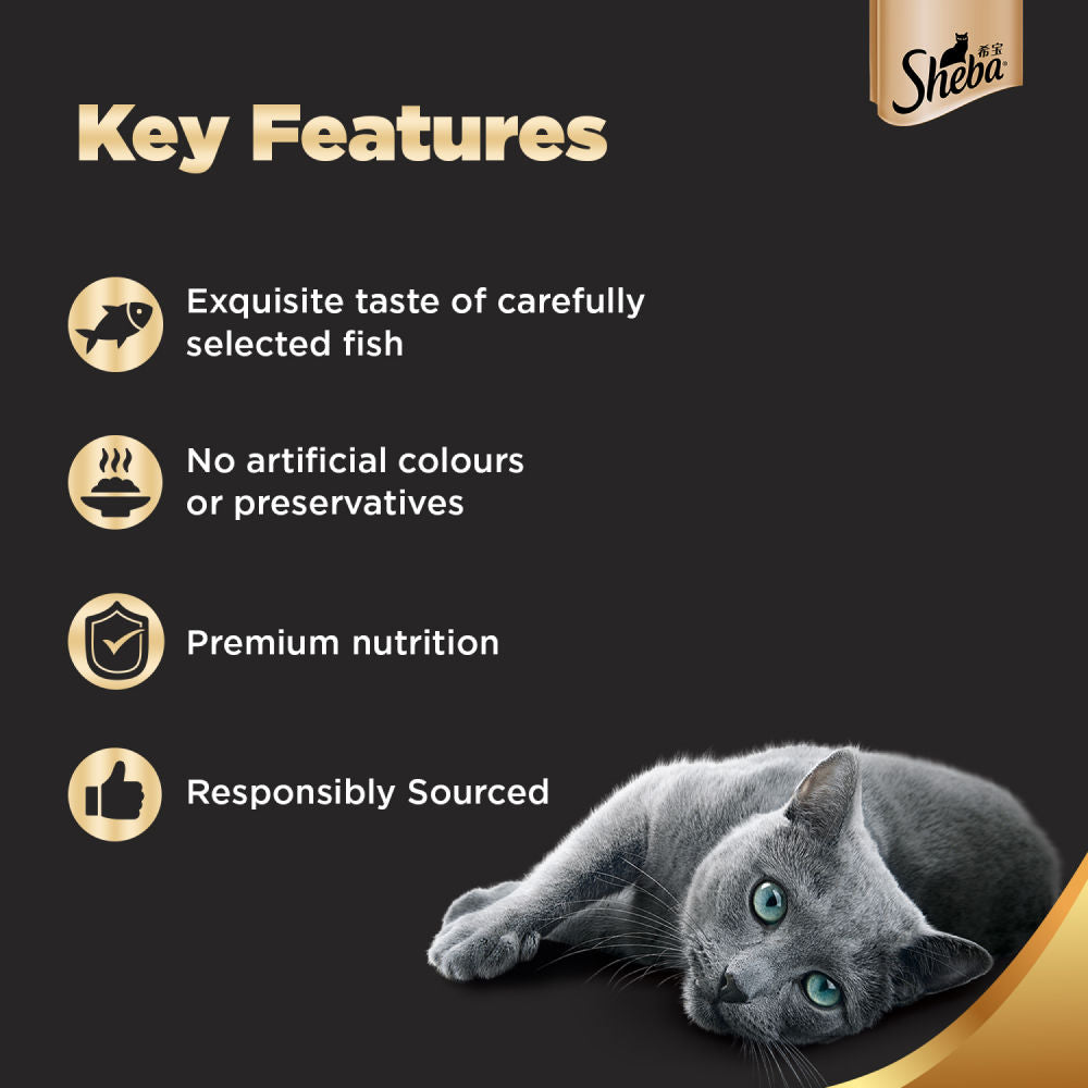 Sheba Fish with Sasami Premium Cat Wet Food — side view