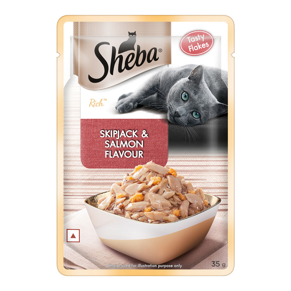 Sheba Skipjack & Salmon Fish Mix Cat Wet Food — side view