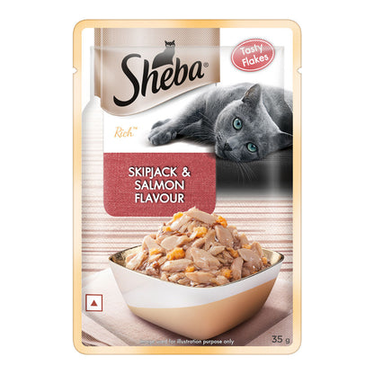 Sheba Skipjack & Salmon Fish Mix Cat Wet Food — side view