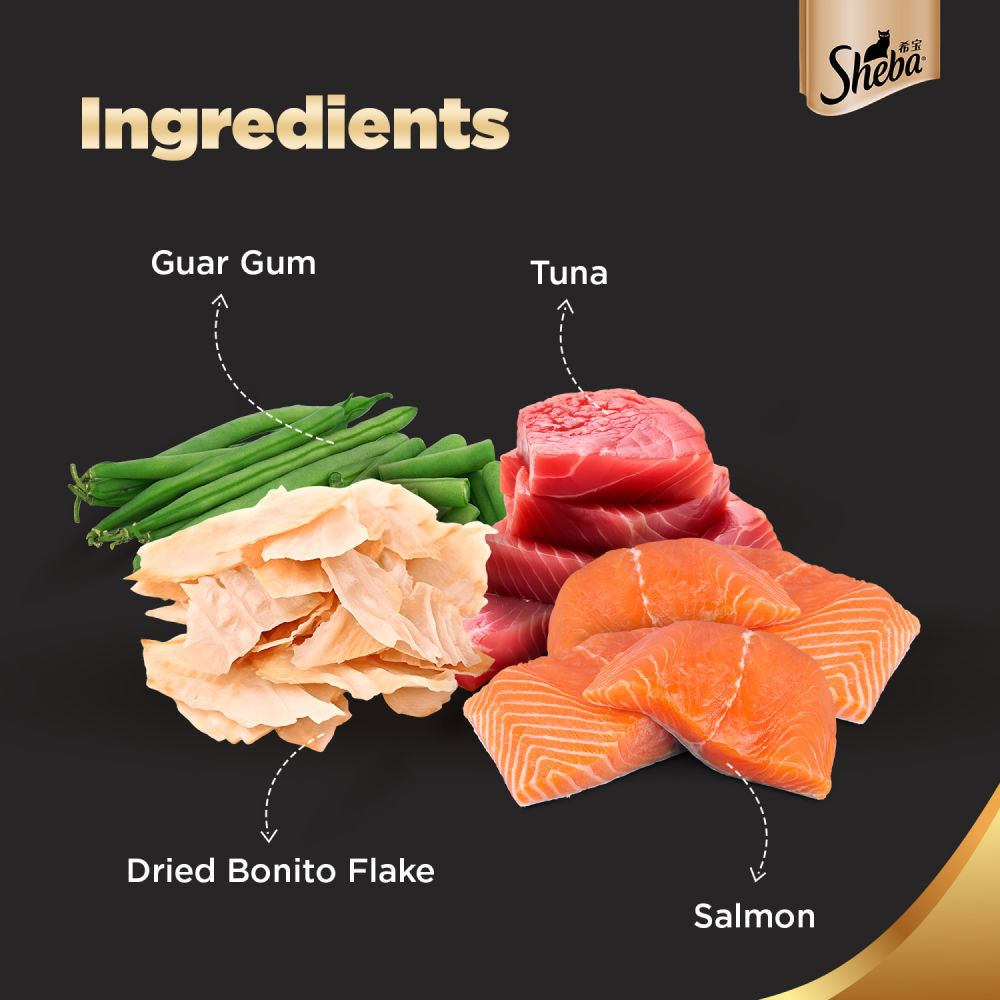 Sheba Skipjack & Salmon Fish Mix Cat Wet Food — detail shot