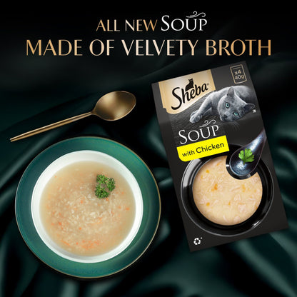 Sheba Soup with Chicken Adult Cat Wet Food — back view