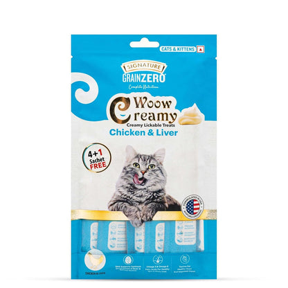 Signature Grain Zero 5 Flavor Lickable Creamy Treats for Cats — detail shot