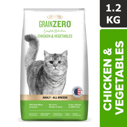 Signature Grain Zero Chicken Adult All Breed Adult Cat Dry Food