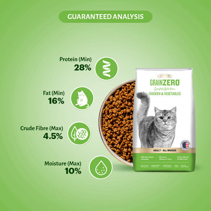 Signature Grain Zero Chicken & Vegetable Adult Cat Dry Food For All Breed — detail shot