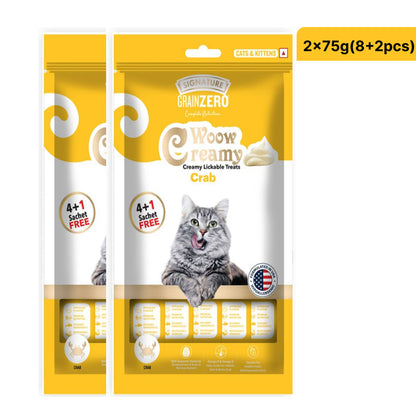 Signature Grain Zero Crab Lickable Creamy Cat Treats — side view