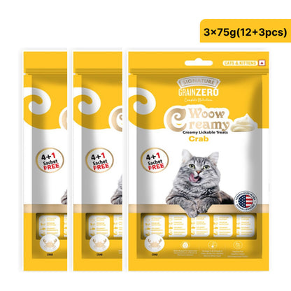 Signature Grain Zero Crab Lickable Creamy Cat Treats — back view