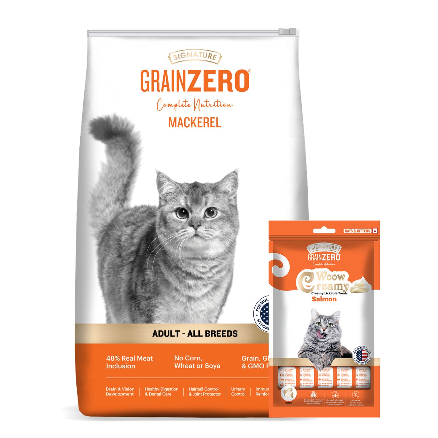 Signature Grain Zero Mackerel Adult Cat Dry Food For All Breed — back view