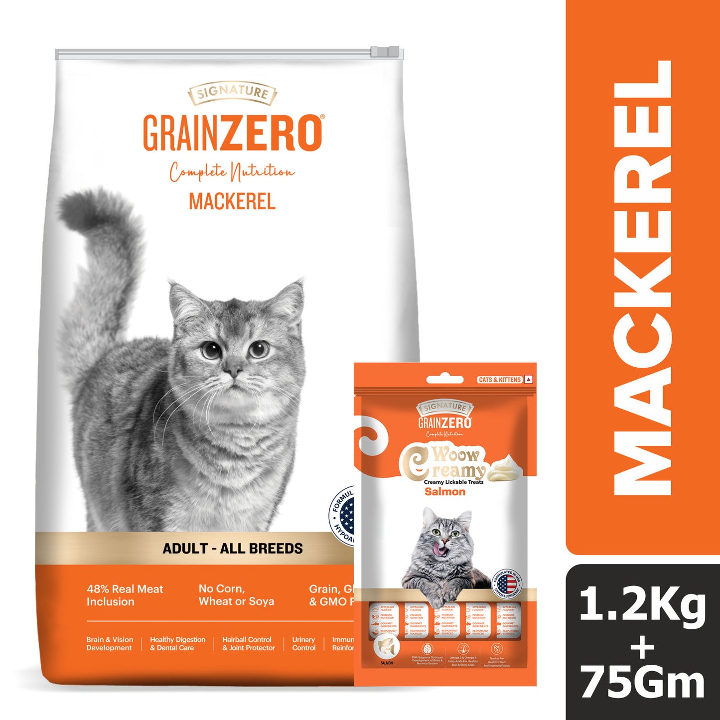 Signature Grain Zero Mackerel Adult Cat Dry Food For All Breed — detail shot