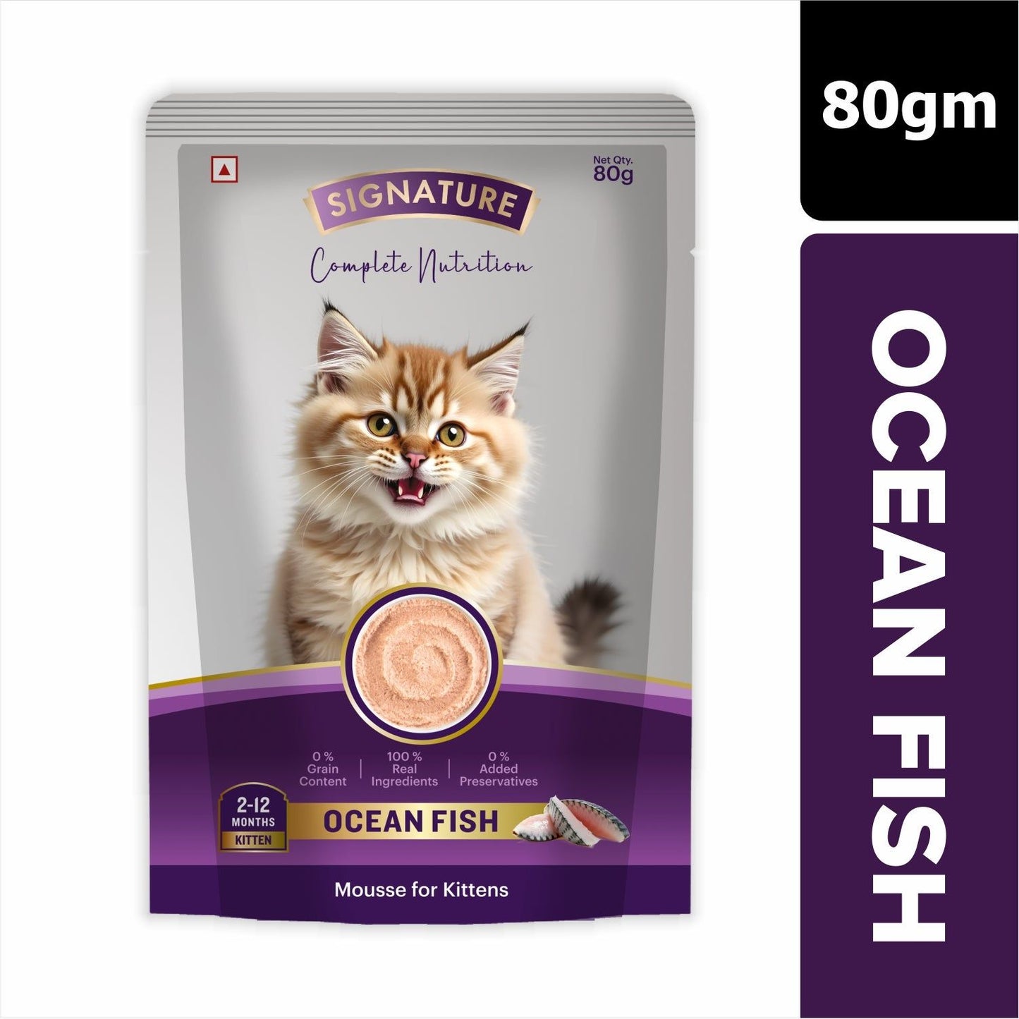 Signature Grain Zero Ocean Fish Mousse Kitten Cat Wet Food — side view