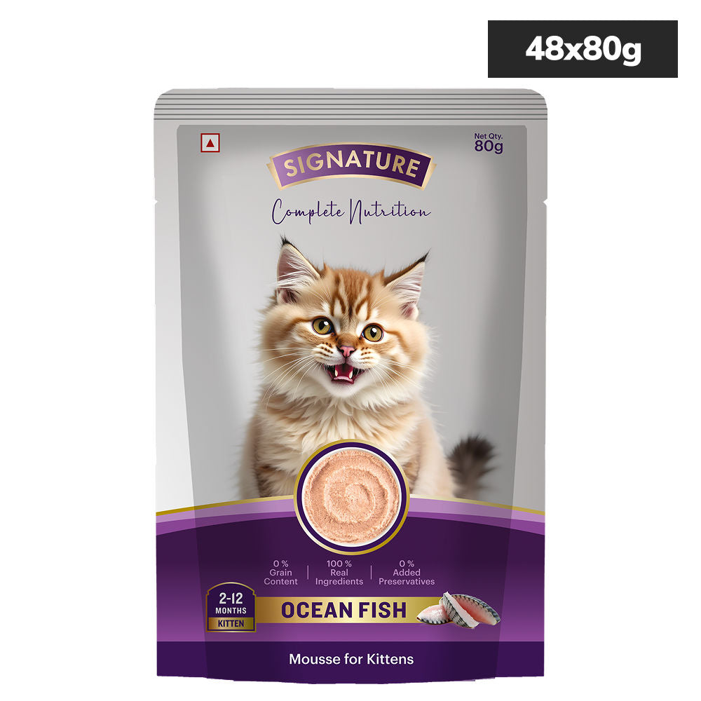 Signature Grain Zero Ocean Fish Mousse Kitten Cat Wet Food — back view