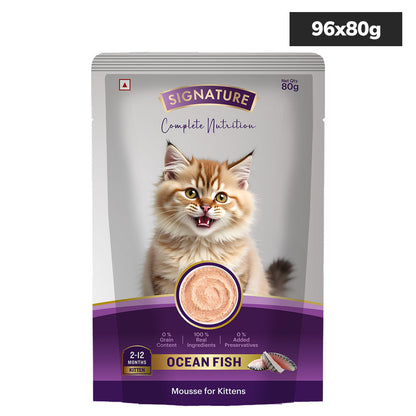 Signature Grain Zero Ocean Fish Mousse Kitten Cat Wet Food — detail shot