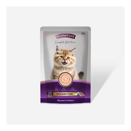 Signature Grain Zero Ocean Fish Mousse Kitten Cat Wet Food — in use