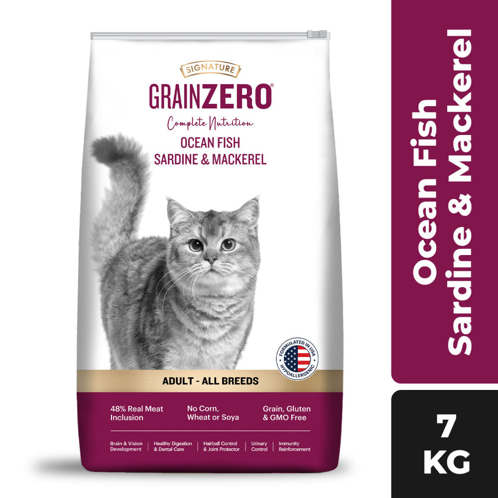 Signature Grain Zero Ocean Fish Sardine And Mackerel Mother And Kitten Cat Dry Food Copy