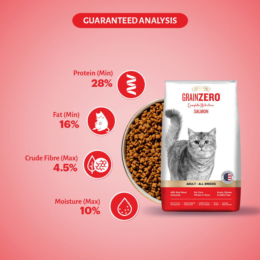 Signature Grain Zero Salmon Adult Cat Dry Food For All Breed — back view