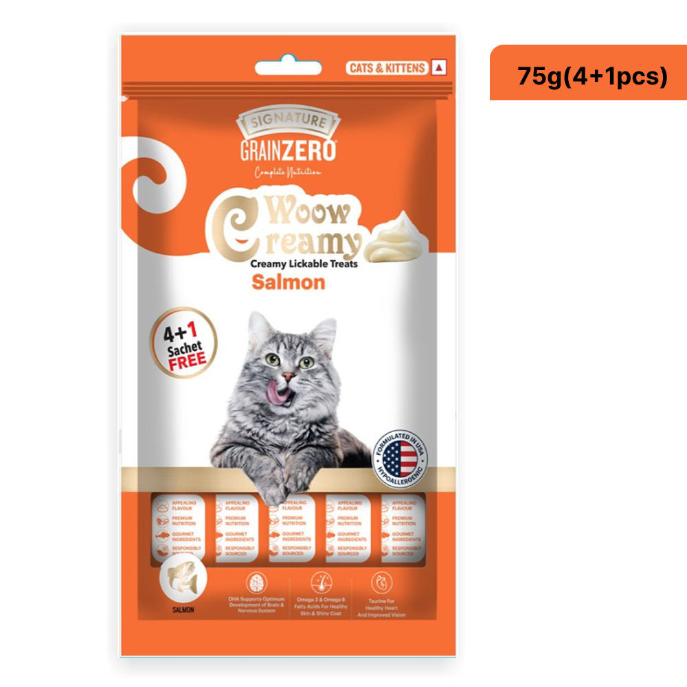 Signature Grain Zero Salmon Lickable Creamy Treats For Cats