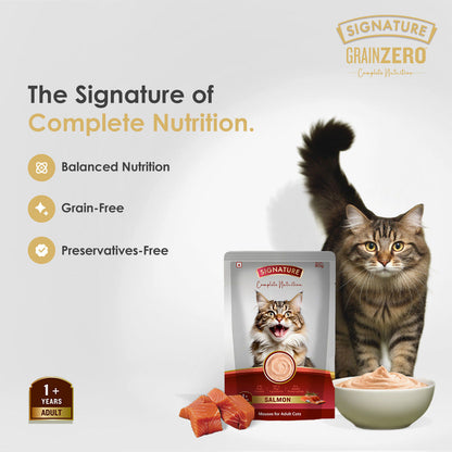 Signature Grain Zero Salmon Mousse Adult Cat Wet Food — side view