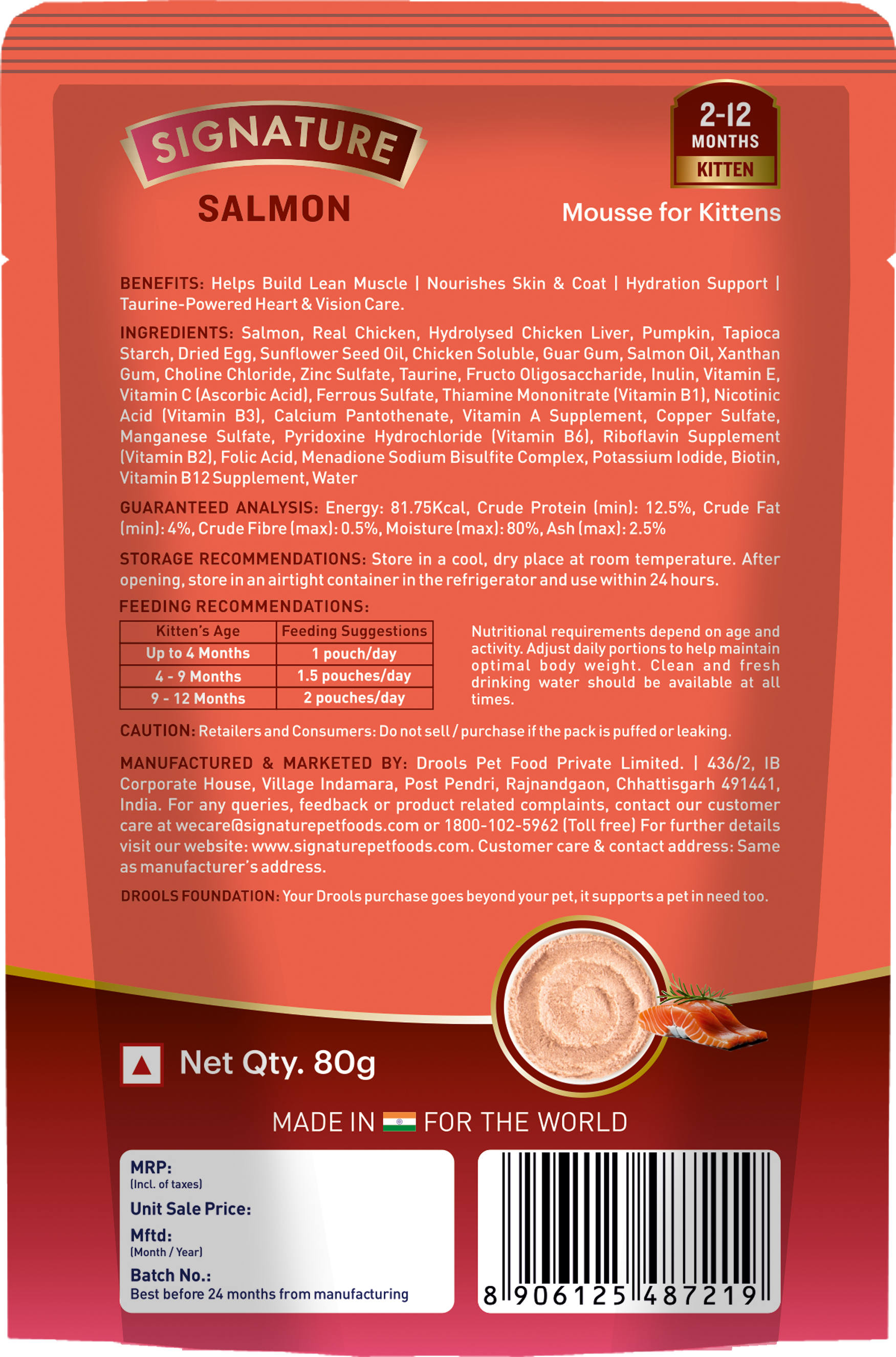 Signature Grain Zero Salmon Mousse Kitten Cat Wet Food — side view