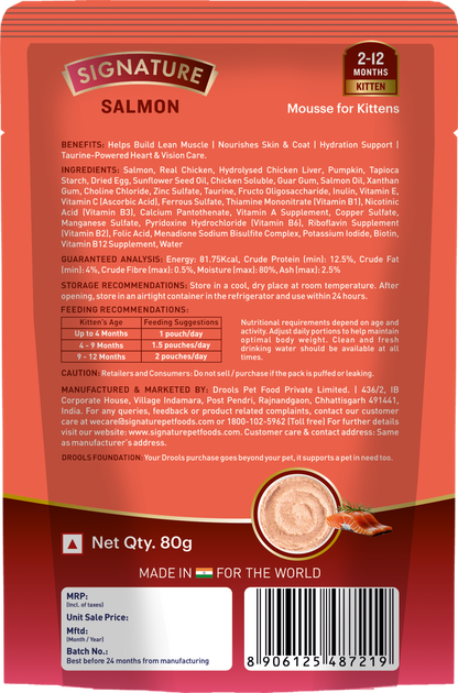 Signature Grain Zero Salmon Mousse Kitten Cat Wet Food — side view