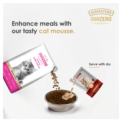 Signature Grain Zero Salmon Mousse Kitten Cat Wet Food — in use