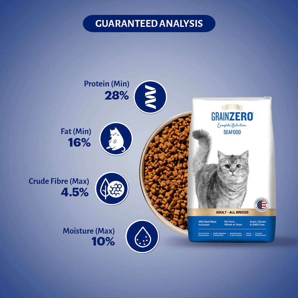 Signature Grain Zero Seafood Adult Cat Dry Food For All Breed — detail shot