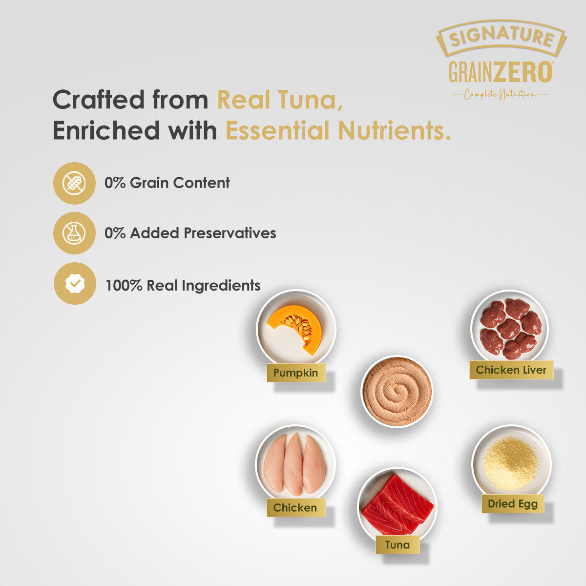Signature Grain Zero Tuna Mousse Adult Cat Wet Food — in use