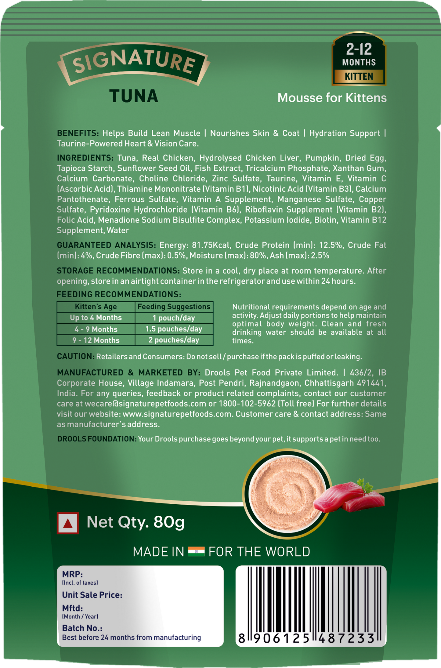 Signature Grain Zero Tuna Mousse Kitten Cat Wet Food — side view