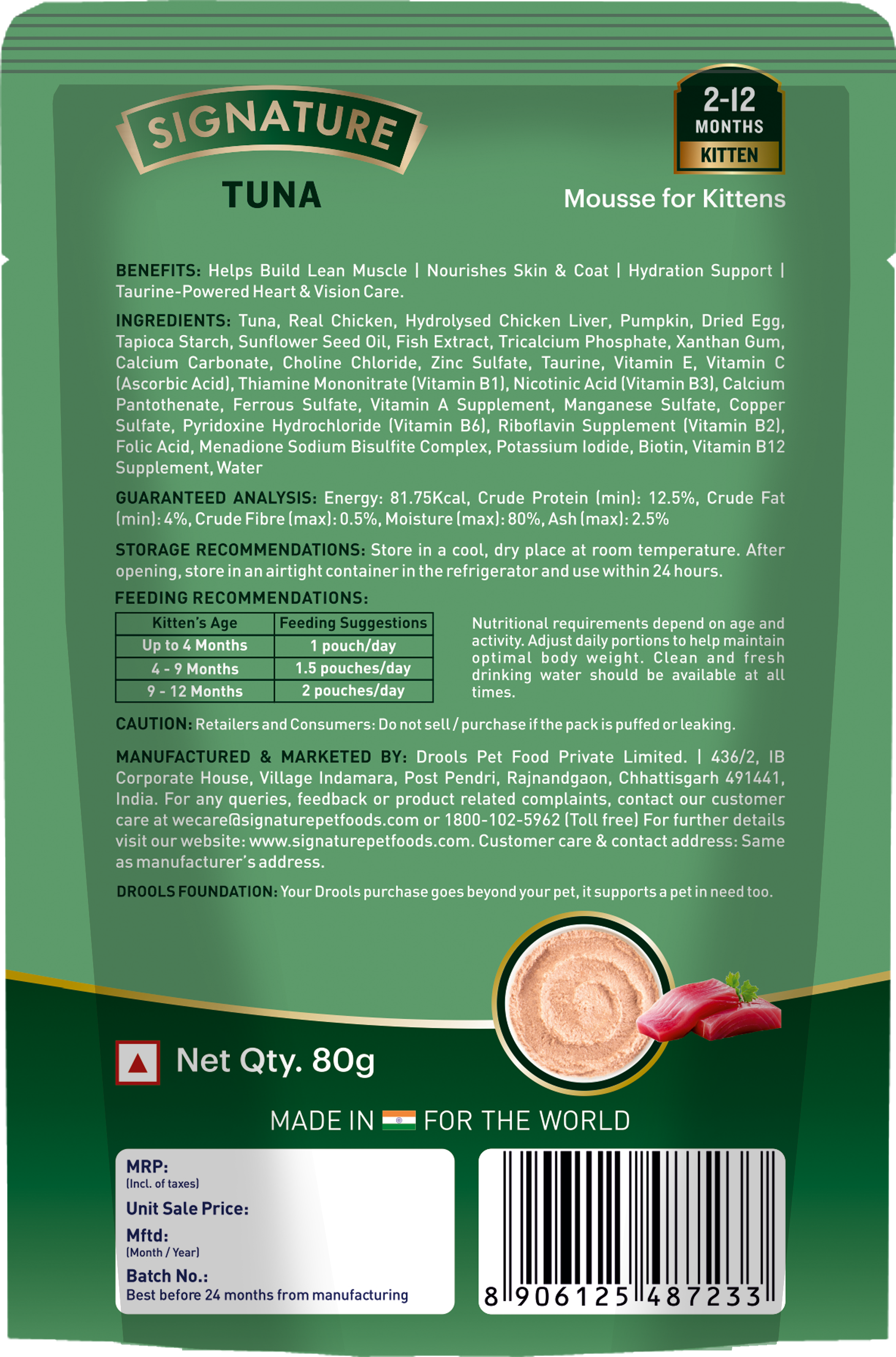 Signature Grain Zero Tuna Mousse Kitten Cat Wet Food — side view