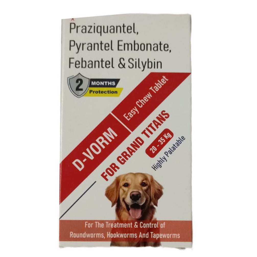 Sihil D Vorm Tablets Adult Dogs 20 To 35Kg For Dogs