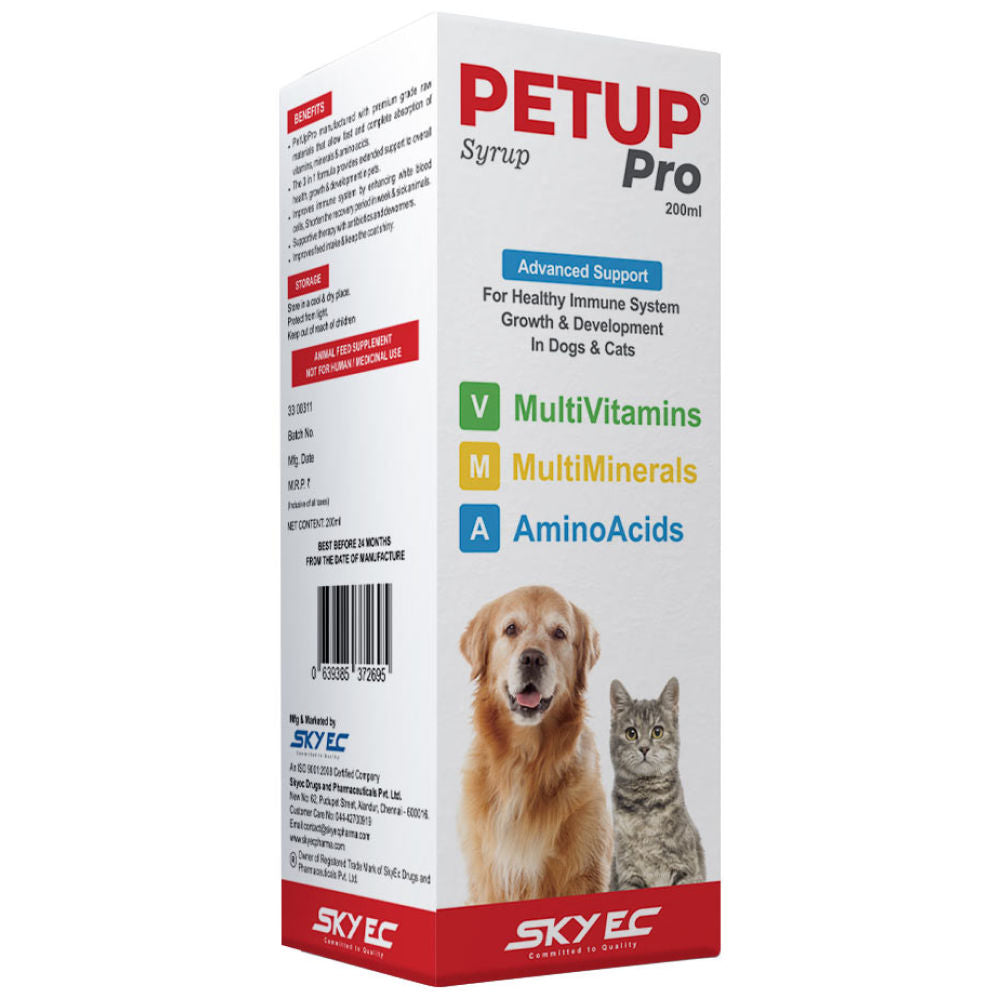 Skyec Petup Syrup Multi Vitamin Supplement for Dogs and Cats — side view