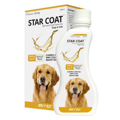 Skyec Star Coat Omega 3 + 6 Syrup for Dogs and Cats — side view
