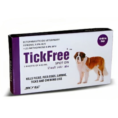 Skyec Tick Free (Fipronil) Tick and Flea Control Spot On for Dogs — back view