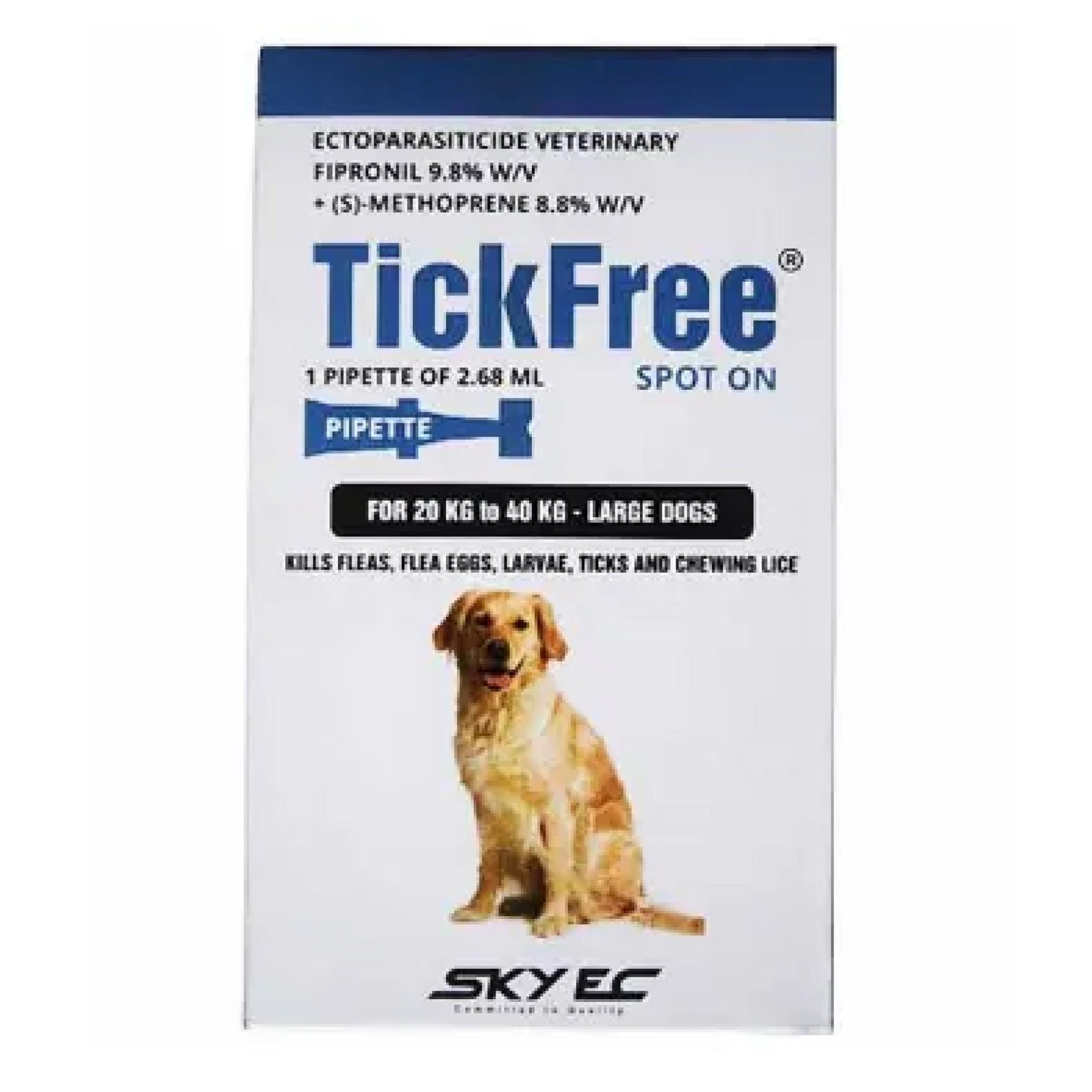 Skyec Tick Free (Fipronil) Tick and Flea Control Spot On for Dogs — in use