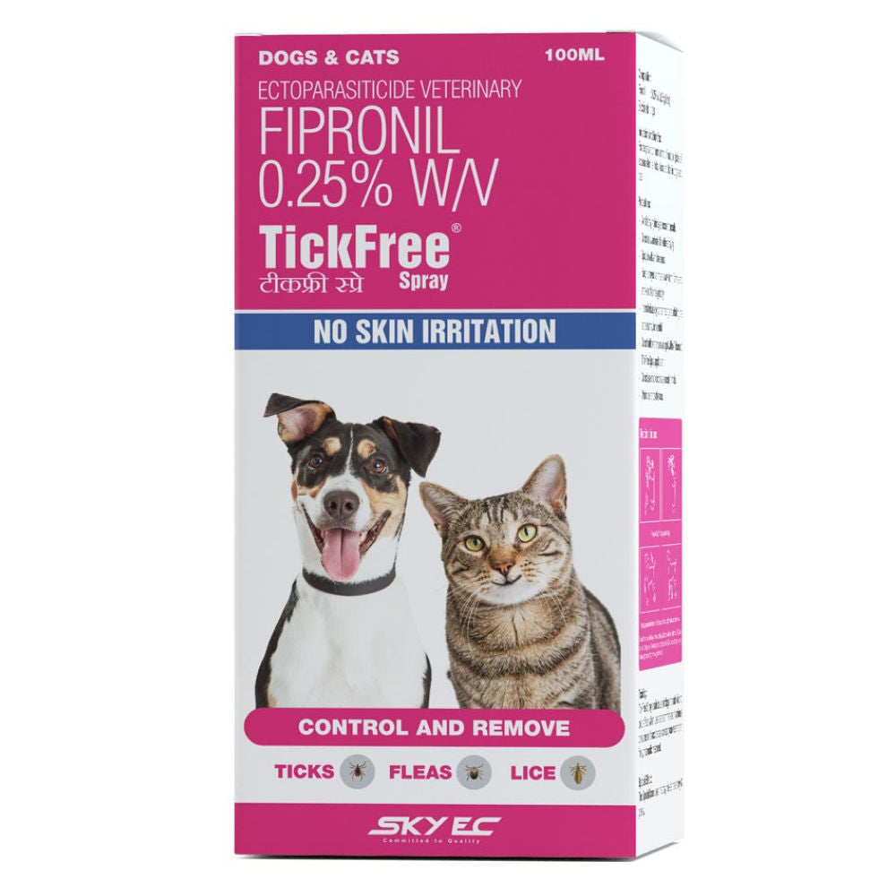 Skyec Tick Free (Fipronil) Tick and Flea Control Spray for Dogs & Cats — side view