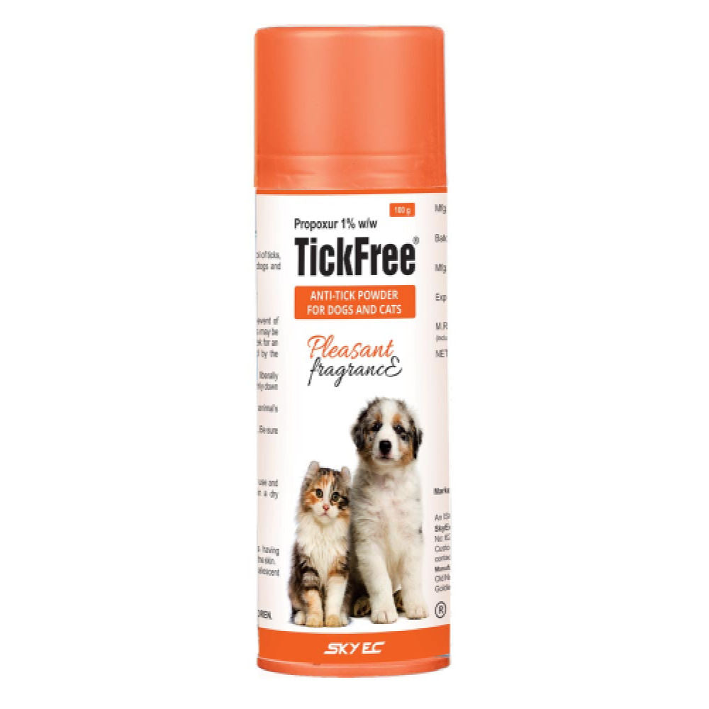 Skyec Tick Free (Propoxur) Tick and Flea Control Powder for Dogs & Cats — side view