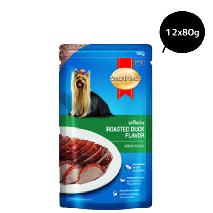 smartheart-roasted-duck-in-gravy-adult-wet-dog-food 12x80g