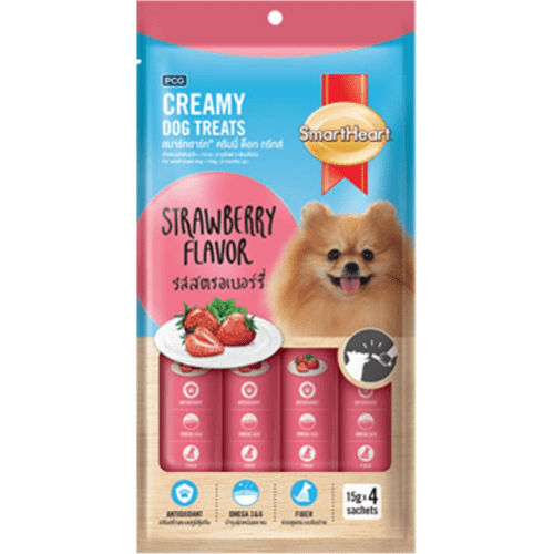 SmartHeart Chicken & Strawberry and Chicken & Pumpkin Creamy Dog Treat Combo — detail shot