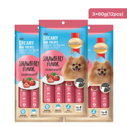 SmartHeart Chicken & Strawberry Dog Creamy Treat — side view