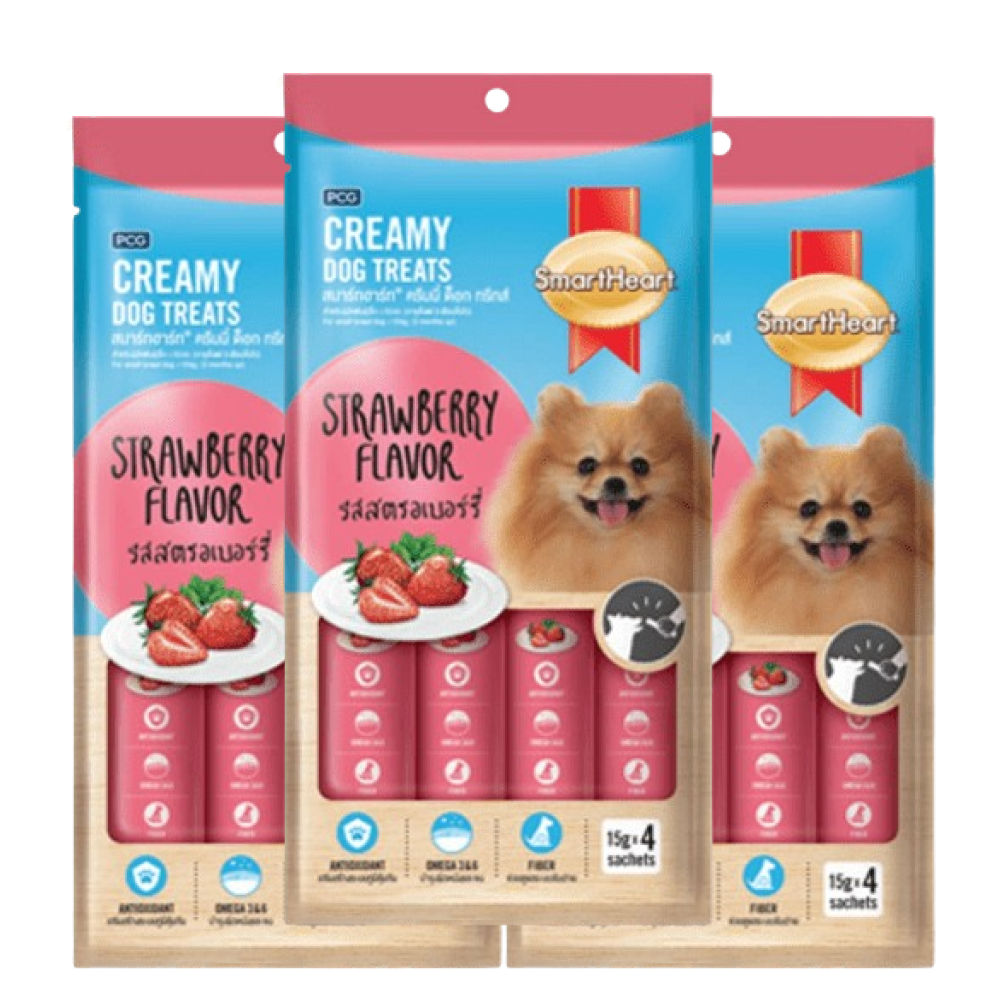 SmartHeart Chicken & Strawberry Dog Creamy Treat — detail shot