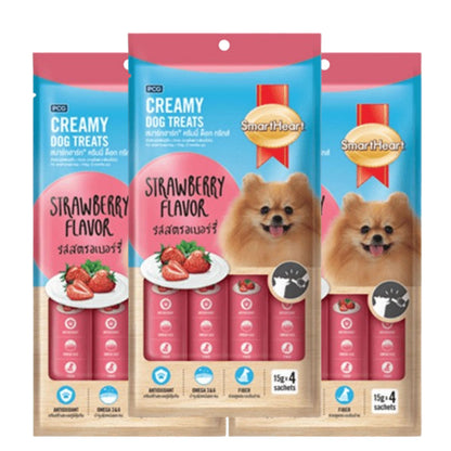 SmartHeart Chicken & Strawberry Dog Creamy Treat — detail shot