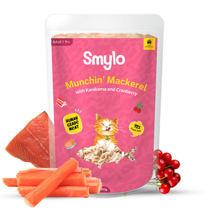 Smylo Mackerel Kanikama And Cranberry Fresh And No Preservative Adult Cat Wet Food