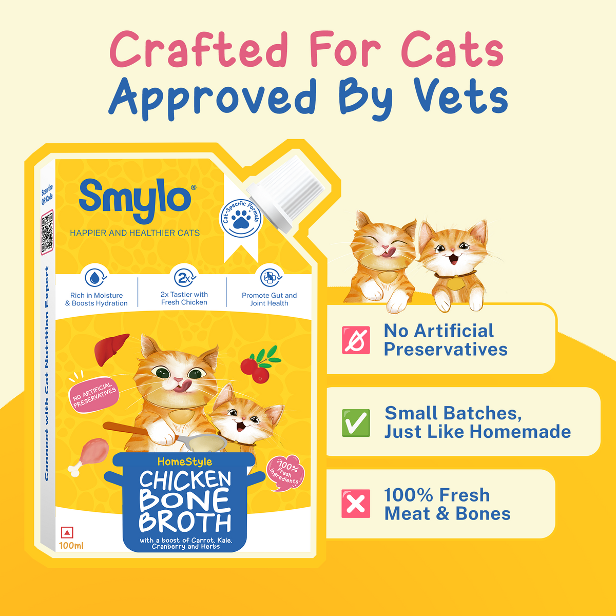 Smylo Bone Broth Combo, Chicken & Fish, for Cats - Image 4