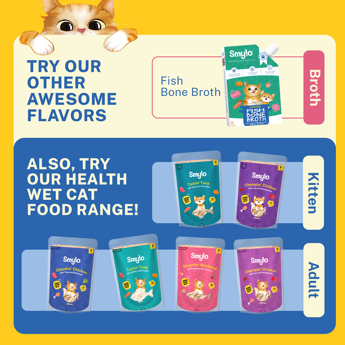 Smylo Bone Broth Combo, Chicken & Fish, for Cats - Image 5