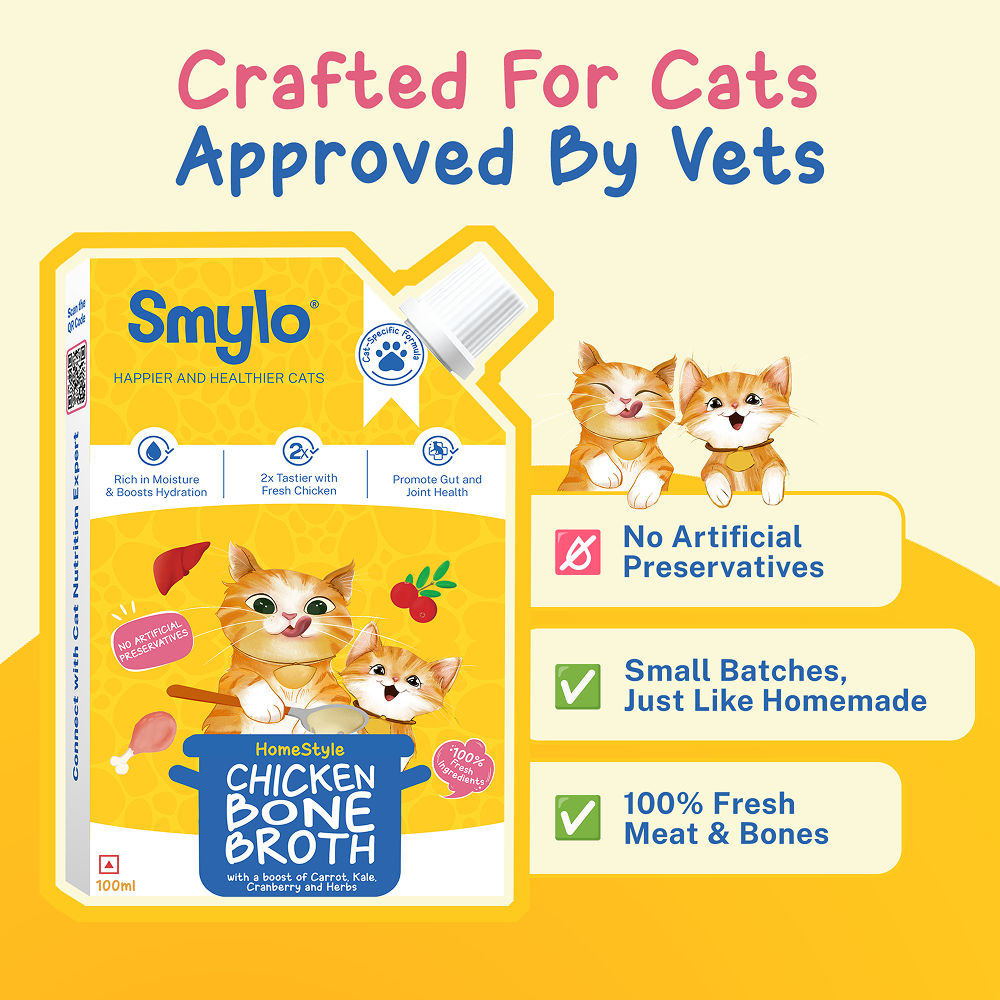 Smylo Hydration Rich Chicken With Carrot Kale And Cranberry Bone Broth For Cats - Image 4