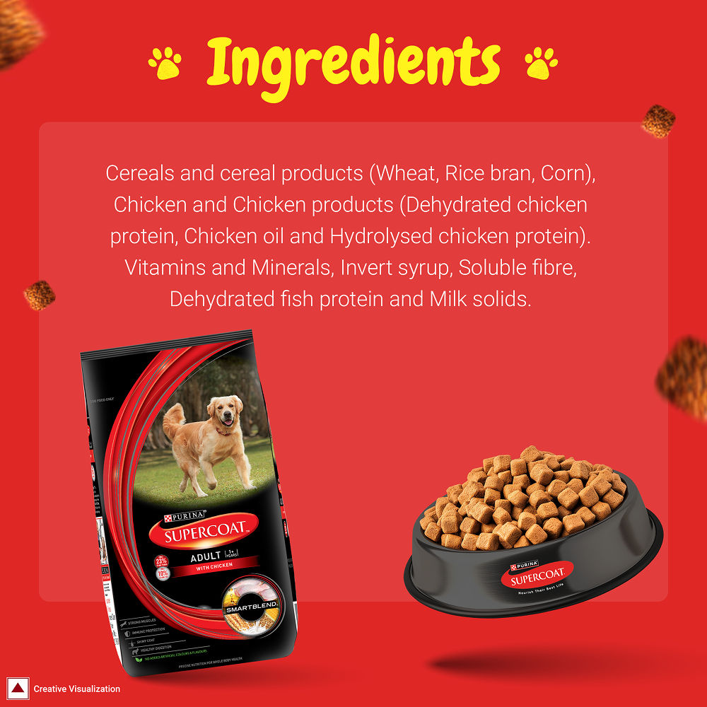 Purina SuperCoat with Chicken Smartblend Adult Dog Dry Food — back view